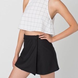 American Apparel Micro Poly Wrap Skirt Black Mini